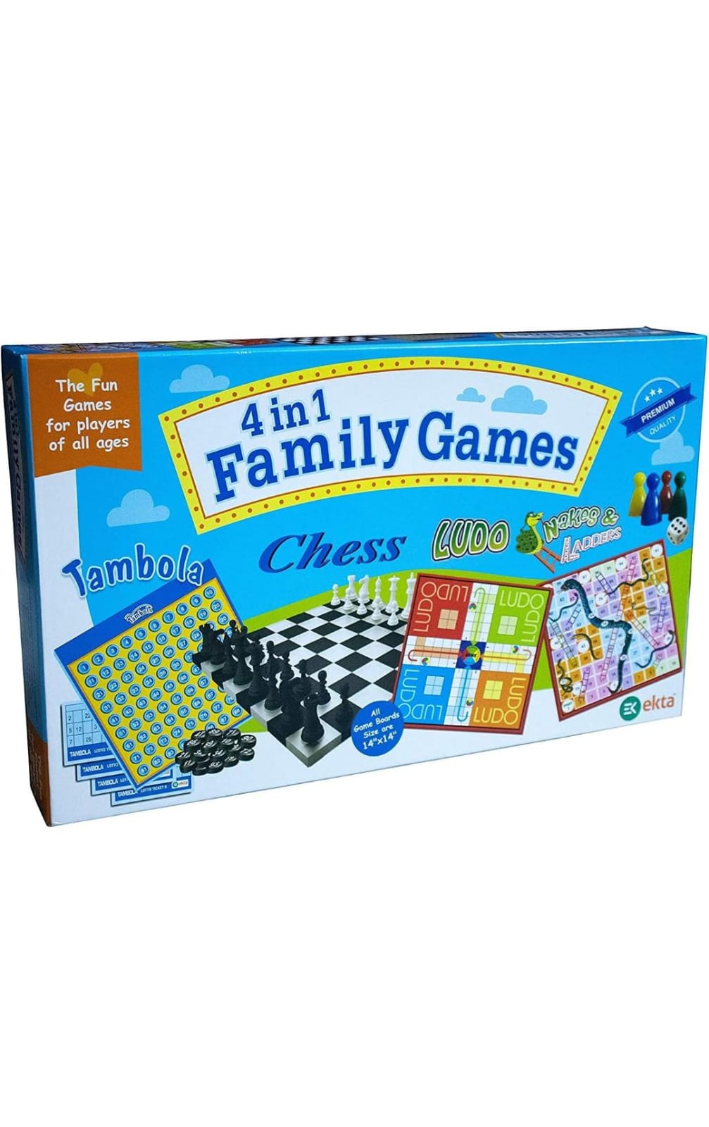 4 in 1 Family Games : Tambola : chess : ludo : Snakes & ladders
